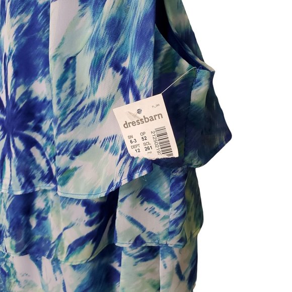 Dress Barn Woman Size 18 Dress Chiffon Ruffle Tiered Lined Sleeveless Pullover - Picture 7 of 7